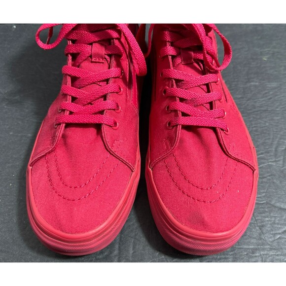 Vans Sk8-Hi 'Mono Red' Unisex Skate Shoe Men's Sz 9 or Women's Sz 10.5 - Picture 4 of 10